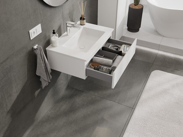 Mexen Orio, mobilier de baie 70 cm cu lavoar Otis, 1 sertar, alb mat, 91A10-07023-1-BF01-W18M01