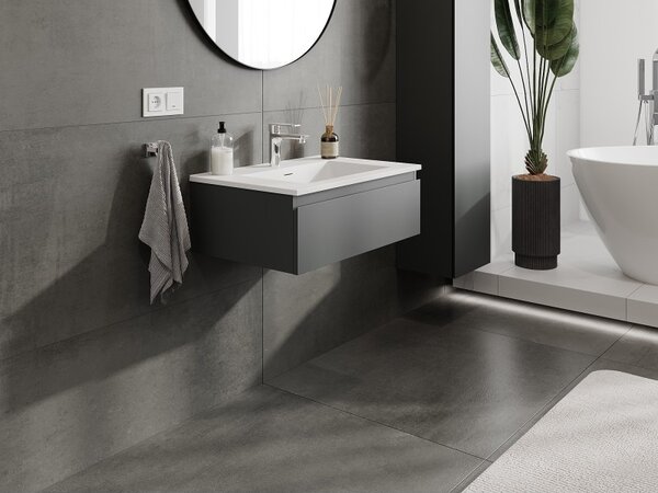 Mexen Orio, mobilier de baie 70 cm cu lavoar Otis, 1 sertar, grafit mat/alb mat, 91A10-07023-1-BF66-W18M01