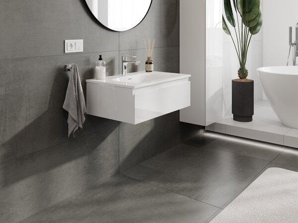 Mexen Orio, mobilier de baie 70 cm cu lavoar Vela, 1 sertar, alb lucios, 91A10-07023-1-BF00-W23M00