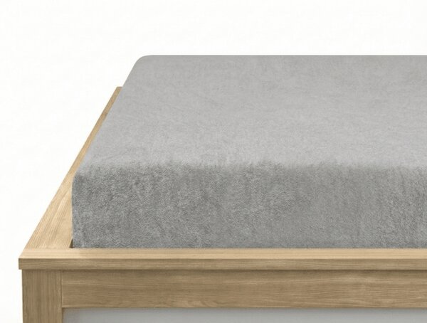 Cearsaf Frotir cu elastic EXCLUSIVE 90x200 cm gri deschis