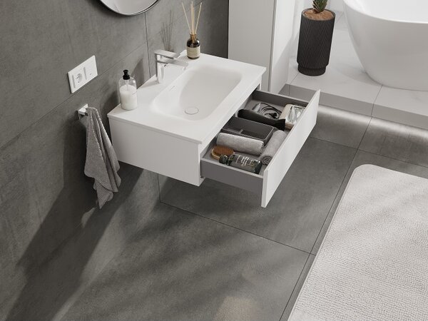 Mexen Orio, mobilier de baie 70 cm cu lavoar Vela, 1 sertar, alb mat, 91A10-07023-1-BF01-W23M01