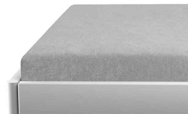 Cearsaf Frotir pentru patut cu elastic gri deschis 60x120 cm