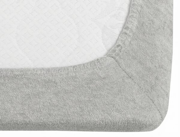 Cearsaf Frotir cu elastic EXCLUSIVE 90x200 cm gri deschis