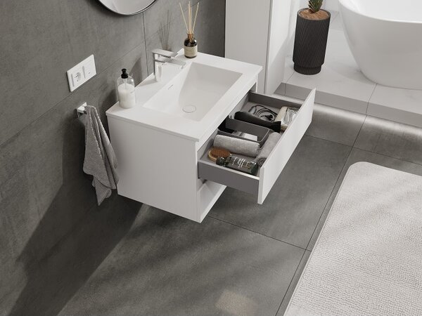 Mexen Orio, mobilier de baie 70 cm cu lavoar Otis, 2 sertare, alb mat, 91A10-07047-2-BFF01-W18M01