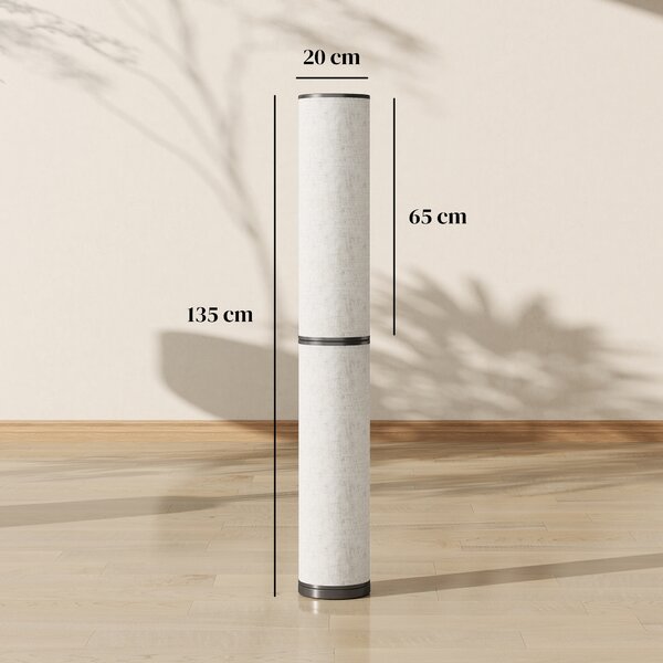 HOMCOM Lampă de Podea cu Telecomandă și Reglaj Temperatură 3000-6000K, Abajur din Material Textil, Ø20x135 cm, Bej | Aosom Romania