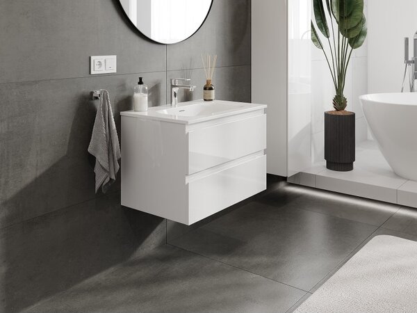 Mexen Orio, mobilier de baie 70 cm cu lavoar Vela, 2 sertare, alb lucios, 91A10-07047-2-BFF00-W23M00