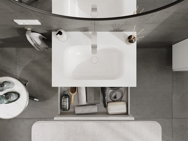 Mexen Orio, mobilier de baie 70 cm cu lavoar Vela, 2 sertare, alb lucios, 91A10-07047-2-BFF00-W23M00