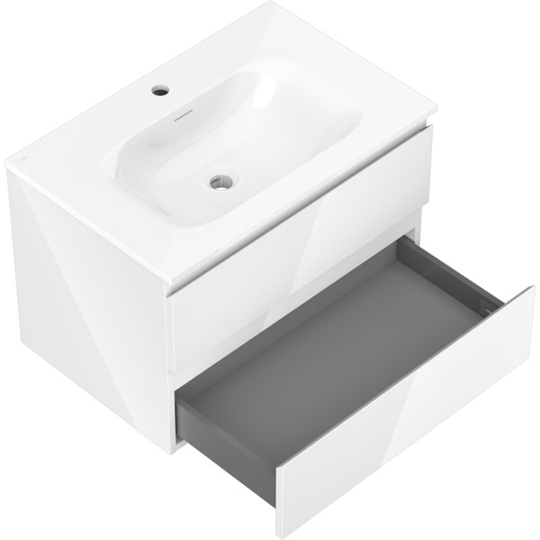 Mexen Orio, mobilier de baie 70 cm cu lavoar Vela, 2 sertare, alb lucios, 91A10-07047-2-BFF00-W23M00