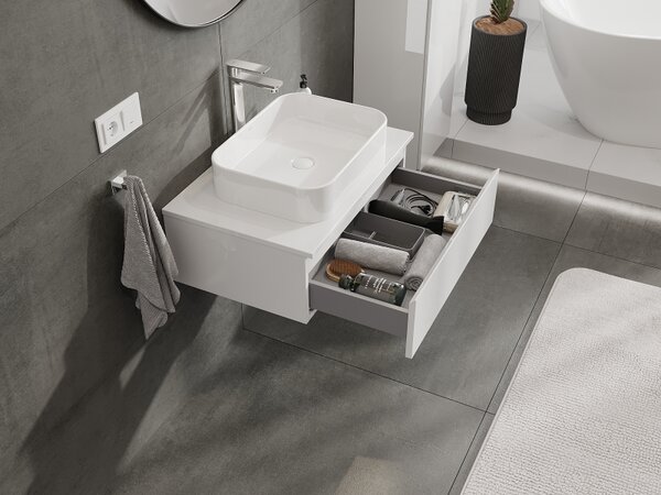 Mexen Orio, mobilier baie 70 cm, 1 sertar, alb lucios, 91A10-07023-1-BF00