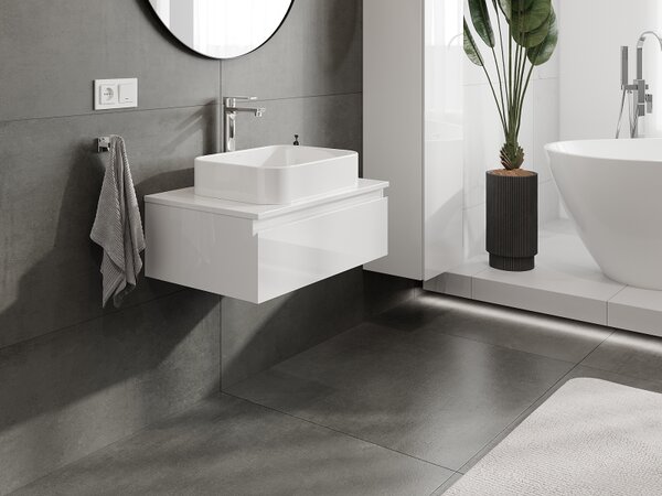 Mexen Orio, mobilier baie 70 cm, 1 sertar, alb lucios, 91A10-07023-1-BF00