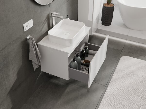 Mexen Orio, mobilier baie 70 cm, 1 sertar, alb lucios, 91A10-07047-1-BF00