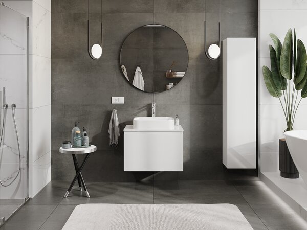 Mexen Orio, mobilier baie 70 cm, 1 sertar, alb lucios, 91A10-07047-1-BF00