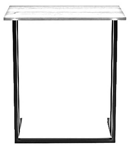 Masuta Cafea Laterala Landhot cadru Metal, Nuc - Stejar, 60x73x40 cm