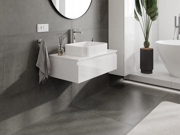 Mexen Orio, mobilier de baie 80 cm cu blat, 1 sertar, alb lucios, 91A10-08023-1-BFC00