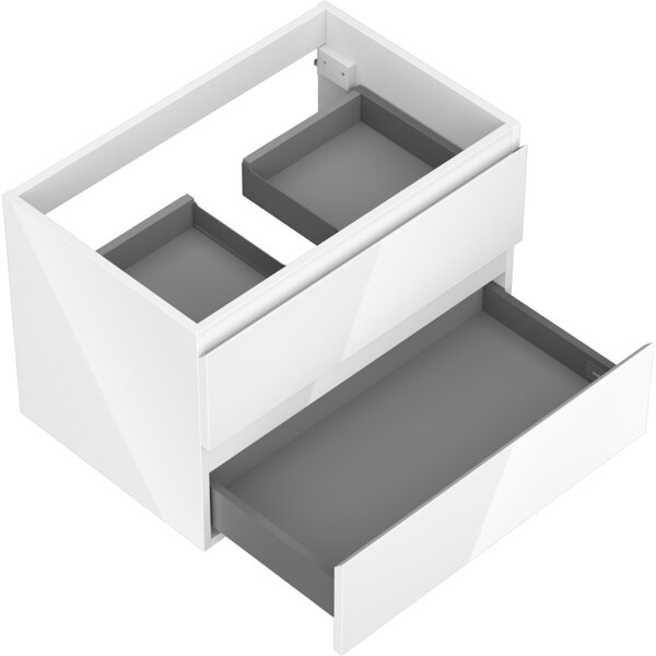 Mexen Orio, mobilier baie 70 cm, 2 sertare, alb lucios, 91A10-07047-2-BFF00