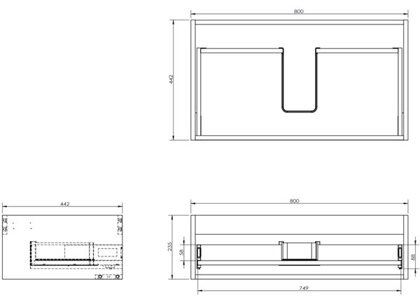 Mexen Orio, mobilier de baie 80 cm cu lavoar Otis, 1 sertar, alb lucios, 91A10-08023-1-BF00-W18M00