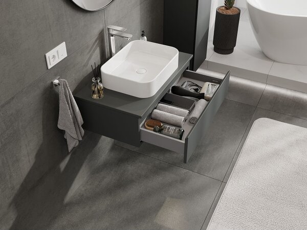 Mexen Orio, mobilier de baie 80 cm cu blat, 1 sertar, grafit mat, 91A10-08023-1-BFC66