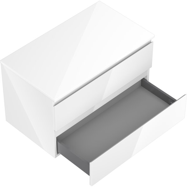 Mexen Orio, mobilier de baie 80 cm cu blat, 2 sertare, alb lucios, 91A10-08047-2-BFFC00