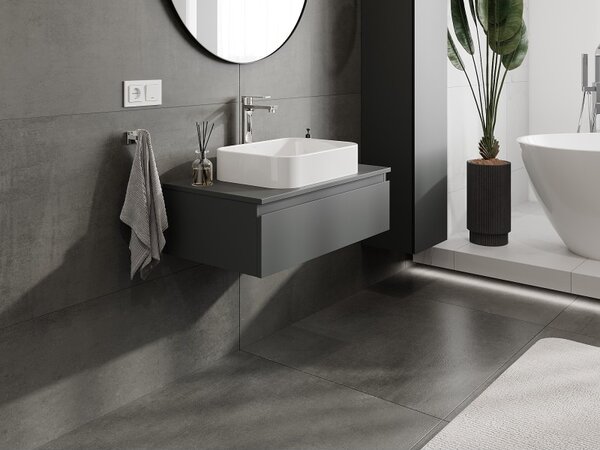 Mexen Orio, mobilier de baie 80 cm cu blat, 1 sertar, grafit mat, 91A10-08023-1-BFC66