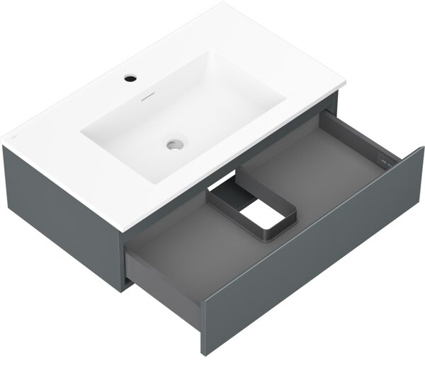 Mexen Orio, mobilier de baie 80 cm cu lavoar Otis, 1 sertar, grafit mat/alb mat, 91A10-08023-1-BF66-W18M01