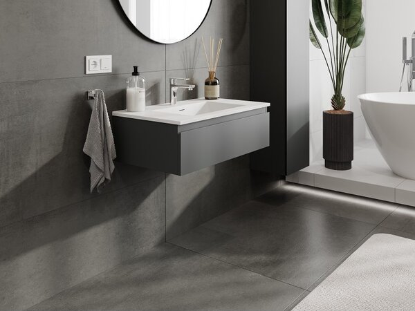 Mexen Orio, mobilier de baie 80 cm cu lavoar Otis, 1 sertar, grafit mat/alb mat, 91A10-08023-1-BF66-W18M01