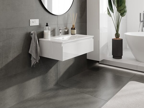 Mexen Orio, mobilier de baie 80 cm cu lavoar Otis, 1 sertar, alb lucios, 91A10-08023-1-BF00-W18M00