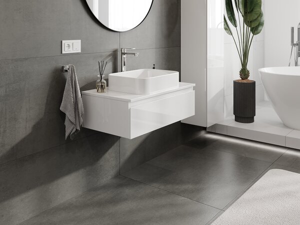 Mexen Orio, mobilier baie 80 cm, 1 sertar, alb lucios, 91A10-08023-1-BF00