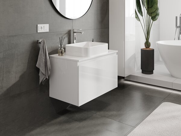 Mexen Orio, mobilier baie 80 cm, 1 sertar, alb lucios, 91A10-08047-1-BF00