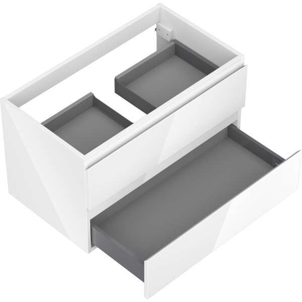 Mexen Orio, mobilier baie 80 cm, 2 sertare, alb lucios, 91A10-08047-2-BFF00