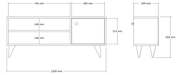 Comoda TV Wilson, Pako World, Nuc, 120x29x50 cm