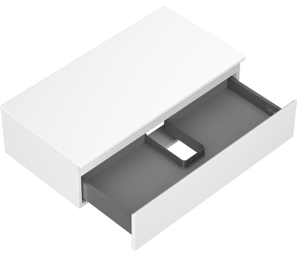Mexen Orio, mobilier de baie 90 cm cu blat, 1 sertar, alb mat, 91A10-09023-1-BFC01