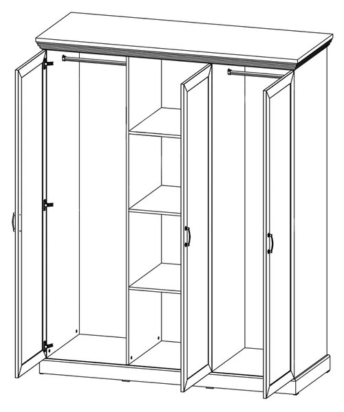 Mobila dormitor stil scandinav ROYAL, pin nordic/stejar salbatic, PAL