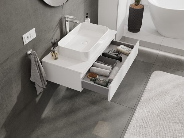 Mexen Orio, mobilier de baie 90 cm cu blat, 1 sertar, alb mat, 91A10-09023-1-BFC01