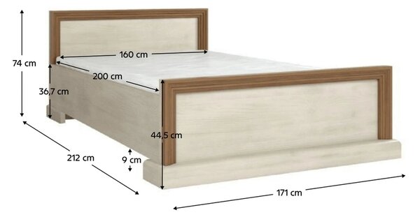 Mobila dormitor stil scandinav ROYAL, pin nordic/stejar salbatic, PAL