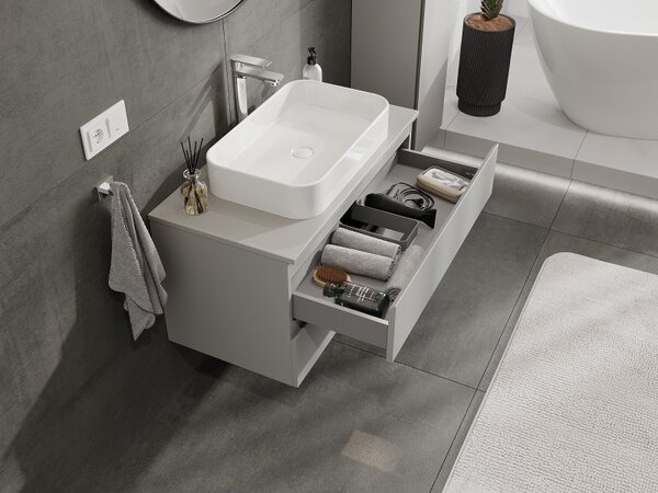 Mexen Orio, mobilier de baie 90 cm cu blat, 2 sertare, gri mat, 91A10-09047-2-BFFC62