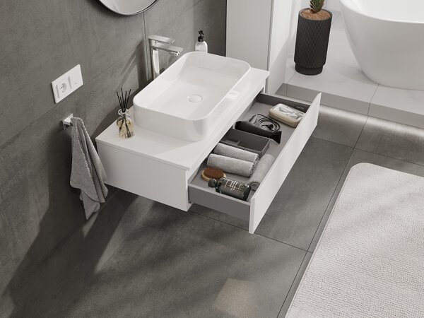 Mexen Orio, mobilier baie 90 cm, 1 sertar, alb mat, 91A10-09023-1-BF01