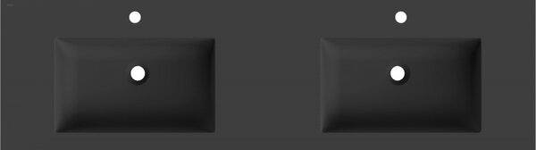 Mexen Otis, chiuvetă dublă încastrată în blat 161 × 46,5 cm, negru mat, 25181671D