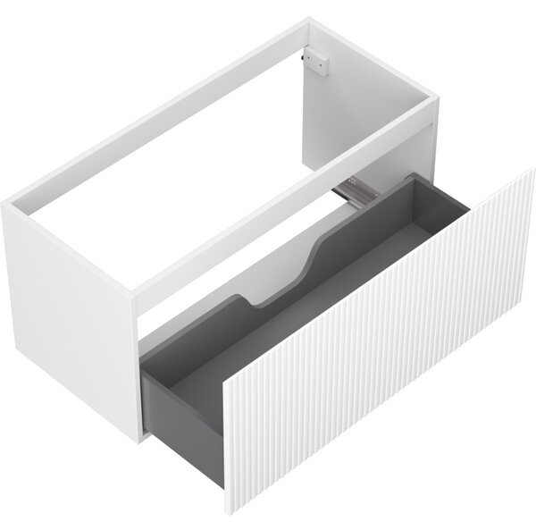 Mexen Rivel, mobilier baie 100 cm, 1 sertar, canelat, alb mat, 91A20-10047-1-BF01