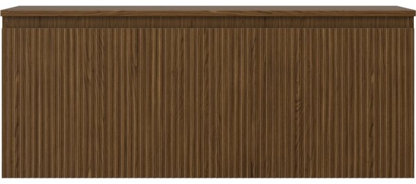 Mexen Rivel, mobilier de baie 120 cm cu blat, 1 sertar, canelat, nuc, 91A20-12047-1-BFC86