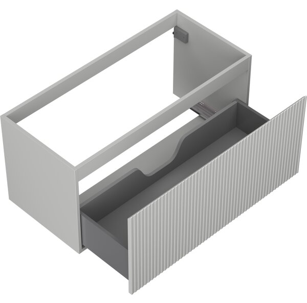 Mexen Rivel, mobilier baie 100 cm, 1 sertar, canelat, gri mat, 91A20-10047-1-BF62