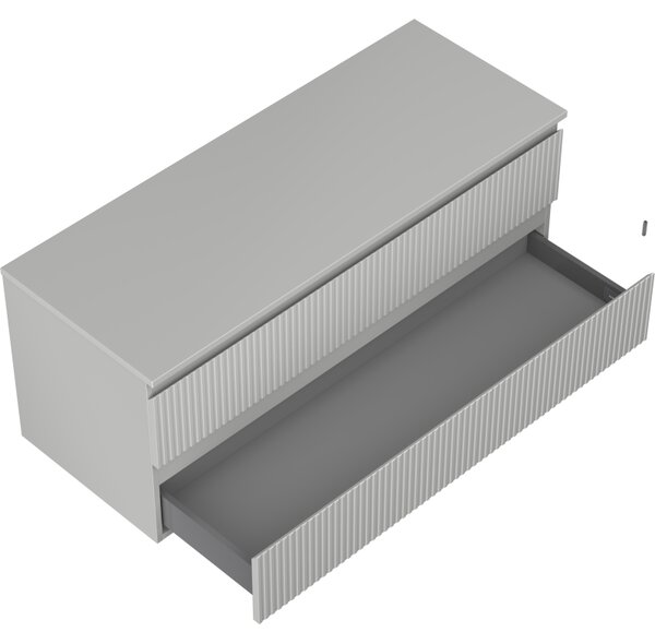 Mexen Rivel, mobilier de baie 120 cm cu blat, 2 sertare, canelat, gri mat, 91A20-12047-2-BFFC62