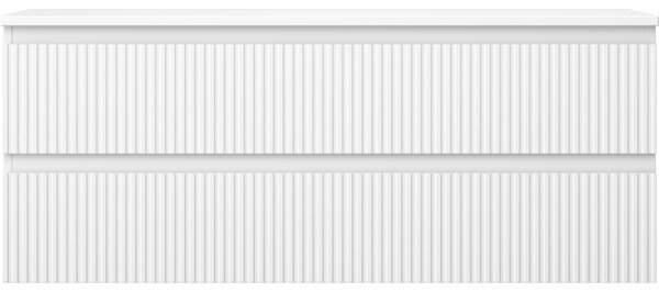 Mexen Rivel, mobilier de baie 120 cm cu blat, 2 sertare, canelat, alb mat, 91A20-12047-2-BFFC01