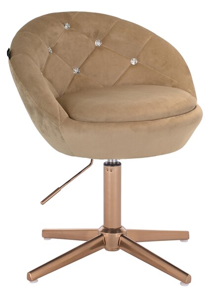 HR948CROSS Scaun Latte din Catifea cu Bază Aurie