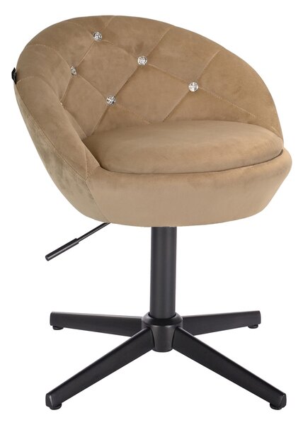 HR948CROSS Scaun Latte din Catifea cu Bază Neagră