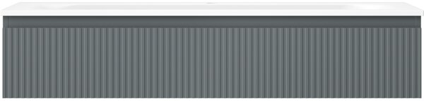 Mexen Rivel, mobilier baie 120 cm cu lavoar Vela, 1 sertar, canelat, grafit mat/alb mat, 91A20-12023-1-BF66-W23M0