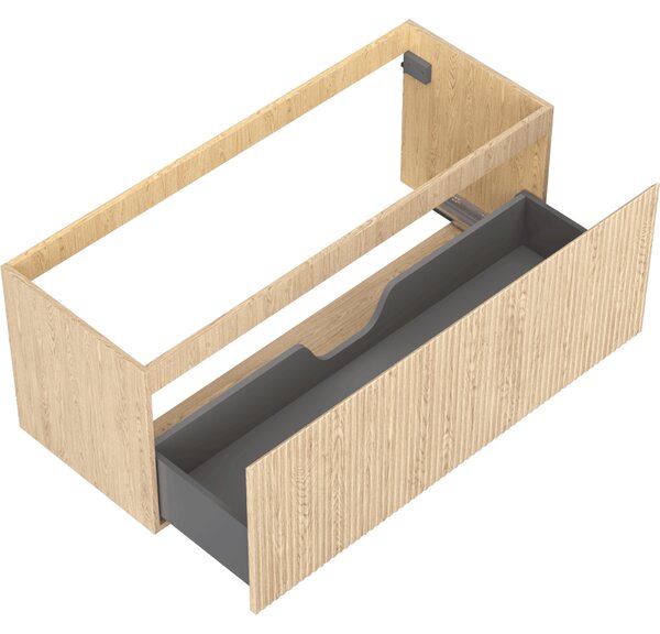 Mexen Rivel, mobilier baie 120 cm, 1 sertar, canelat, stejar, 91A20-12047-1-BF81