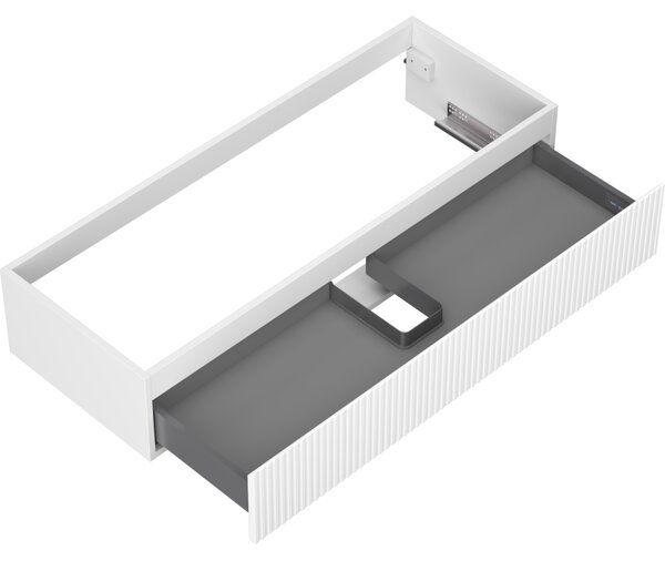 Mexen Rivel, mobilier baie 120 cm, 1 sertar, canelat, alb mat, 91A20-12023-1-BF01