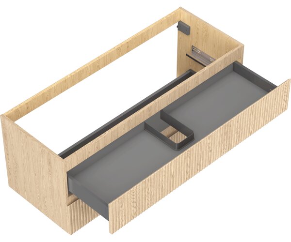 Mexen Rivel, mobilier baie 120 cm, 2 sertare, canelat, stejar, 91A20-12047-2-BFF81