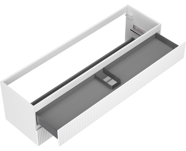 Mexen Rivel, mobilier baie 160 cm, 2 sertare, canelat, alb mat, 91A20-16047-2-BFF01