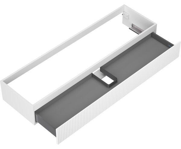 Mexen Rivel, mobilier baie 160 cm, 1 sertar, canelat, alb mat, 91A20-16023-1-BF01